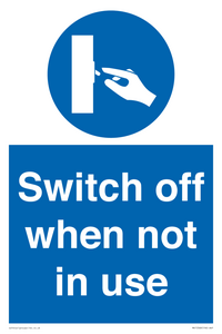 Switch off when not in use